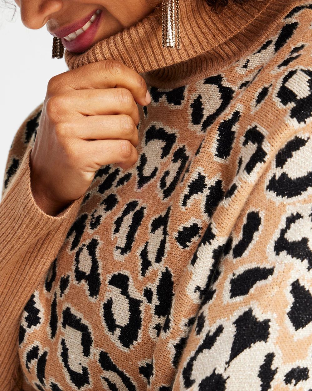 Animal Print Turtleneck Pullover Sweater | Chico's